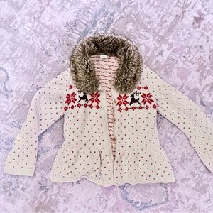 Cozy cardigan with Faux Fur Collar